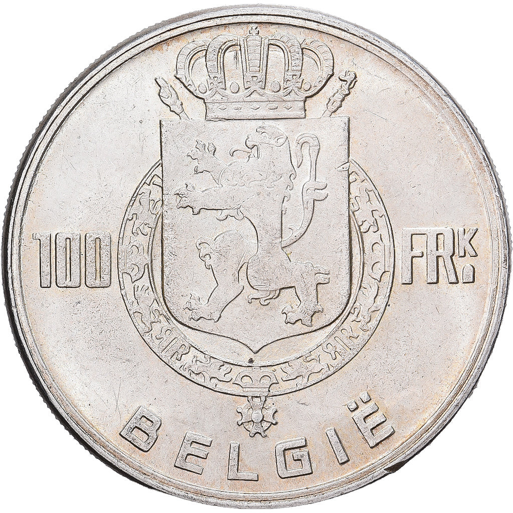 Belgia, 100 Francs, 100 Frank, 1951, Srebro, AU(55-58), KM:139.1