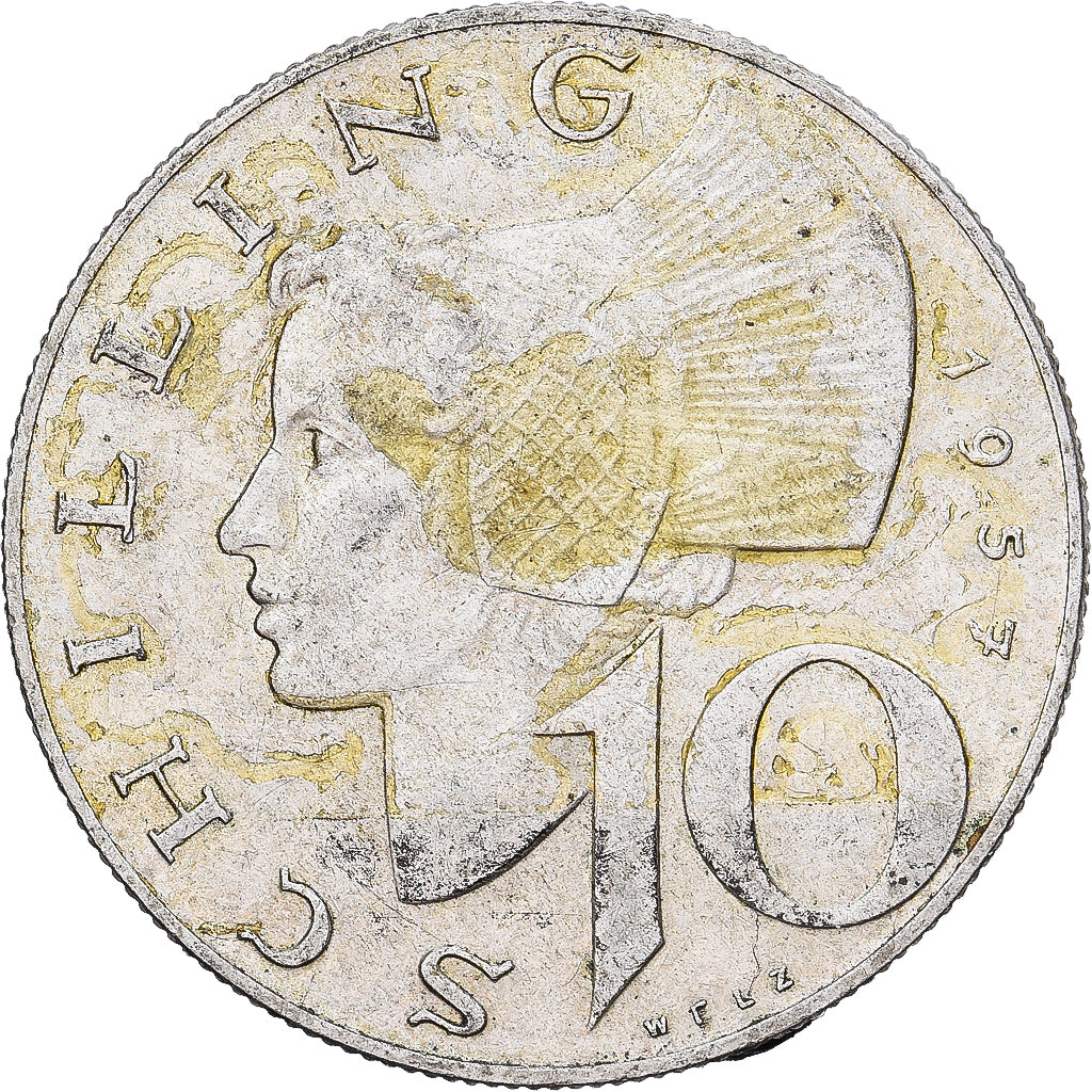 Austria, 10 Schilling, 1957, Silver, VF(30-35), KM:2882