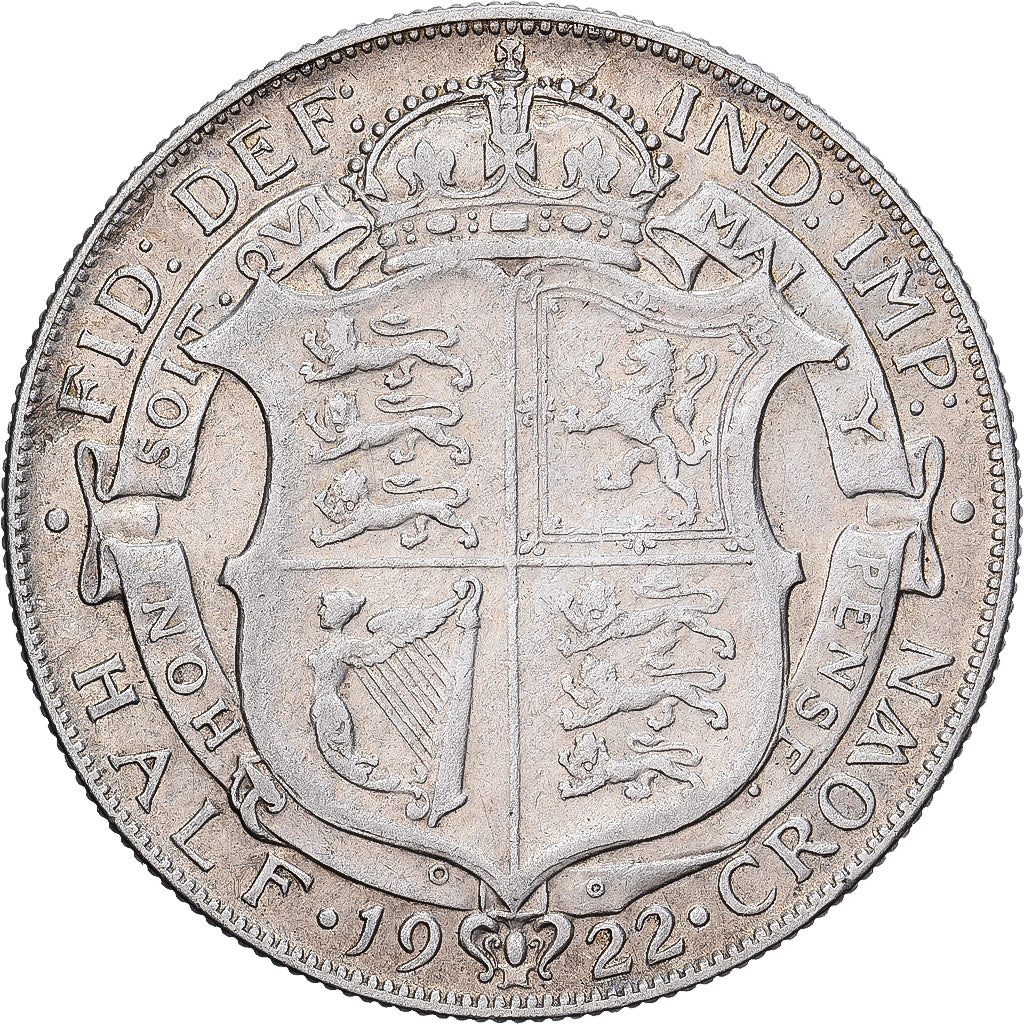 Great Britain, George V, 1/2 Crown, 1922, Silver, VF(30-35), KM:818.1a