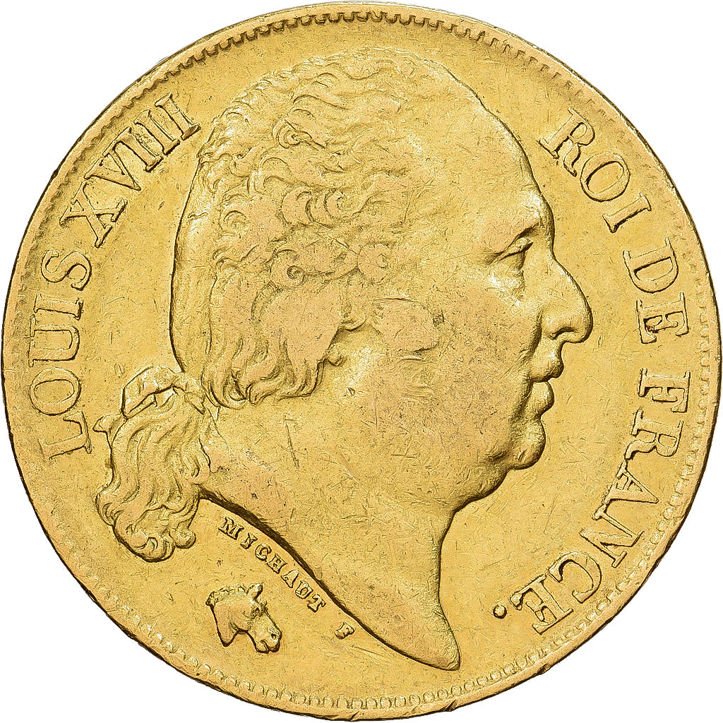 France, Louis XVIII, 20 Francs, Louis XVIII, 1819, Paris, Or, TB+, KM:712.1