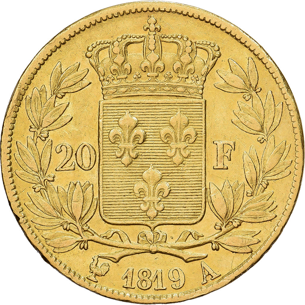 France, Louis XVIII, 20 Francs, Louis XVIII, 1819, Paris, Or, TB+, KM:712.1