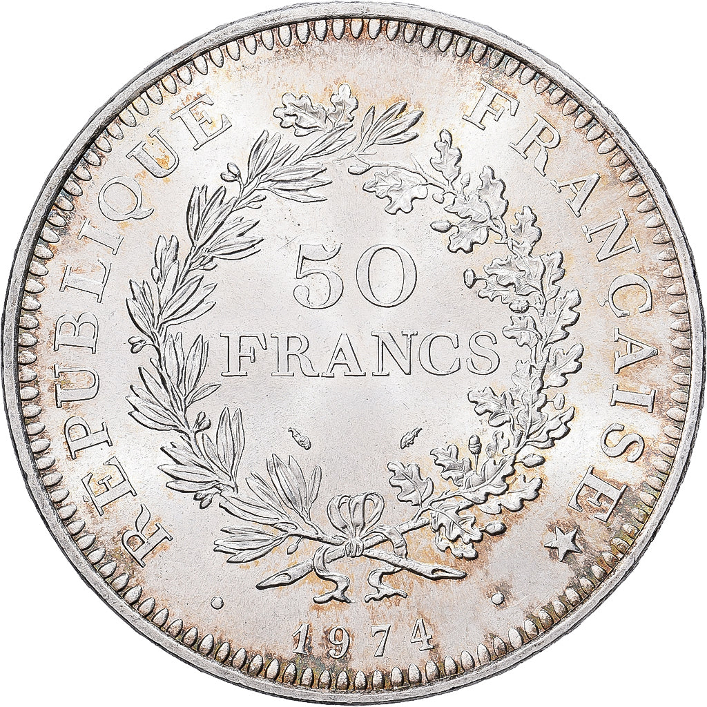 Francia, 50 Francs, Hercule, 1974, Paris, Plata, EBC+, KM:941.1