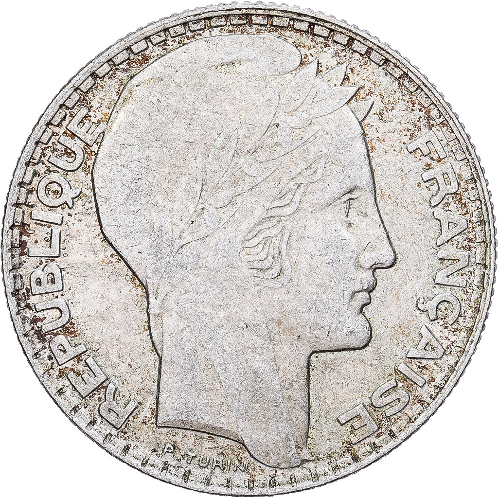 França, 10 Francs, Turin, 1931, Paris, Prata, AU(55-58), KM:878