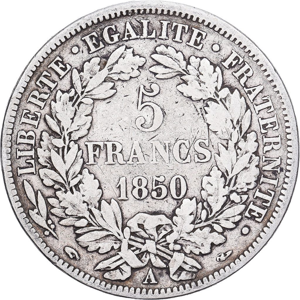France, 5 Francs, Cérès, 1850, Paris, Argent, TB+, KM:761.1
