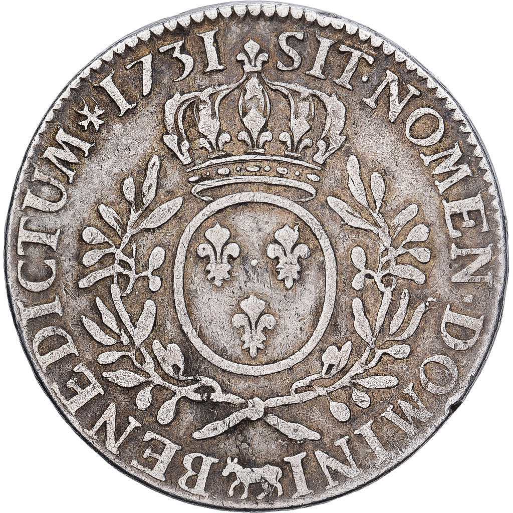 Francja, Louis XV, Ecu, Écu de Béarn aux branches d'olivier, 1731, Pau