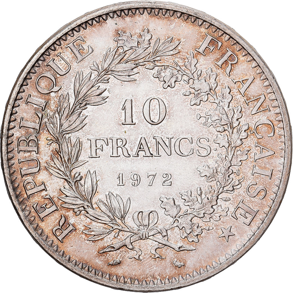 France, 10 Francs, Hercule, 1972, Paris, Silver, MS(60-62), KM:932