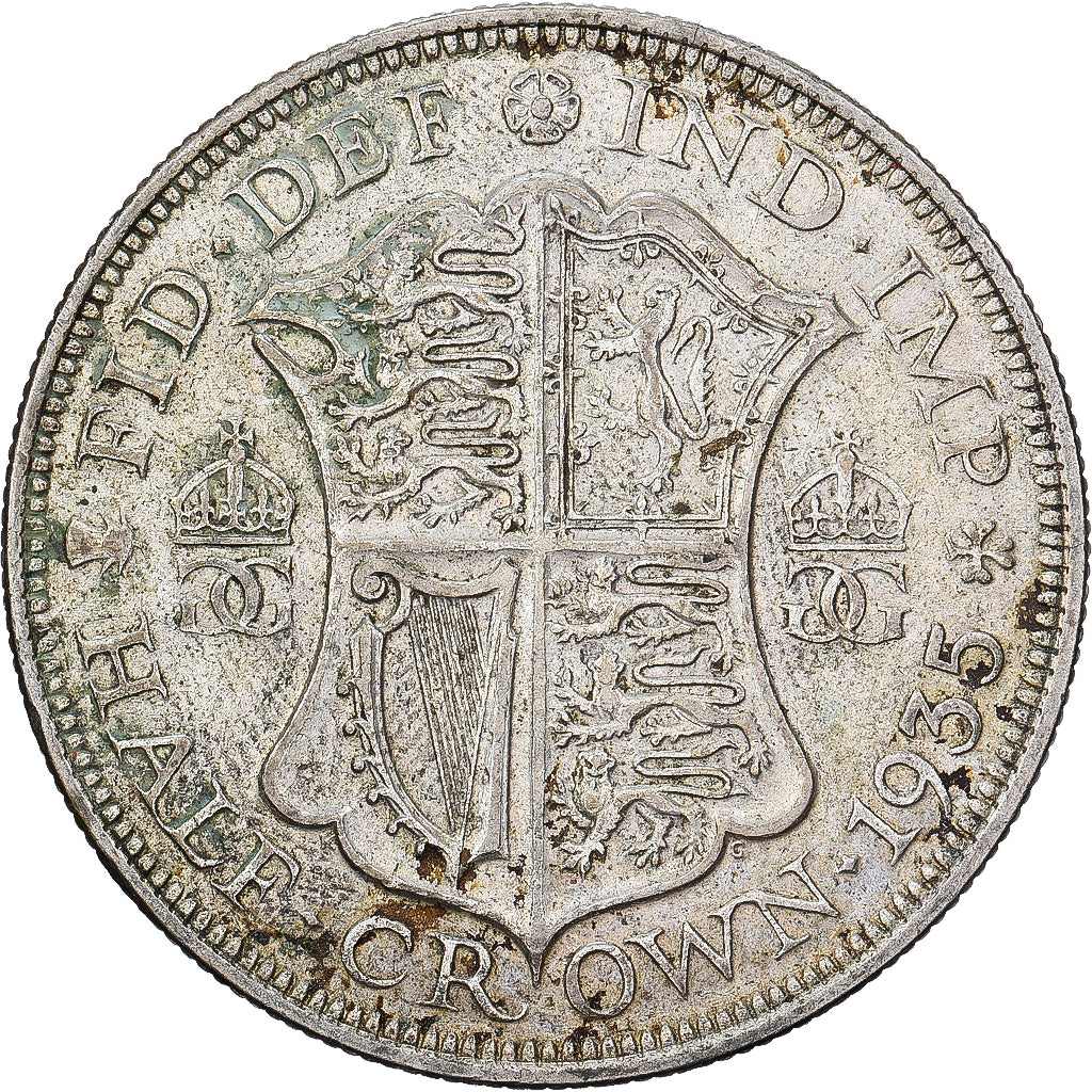 Wielka Brytania, George V, 1/2 Crown, 1935, Srebro, VF(30-35), KM:835