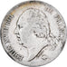 Francia, Louis XVIII, 5 Francs, Louis XVIII, 1824, Lille, Plata, BC+, KM:711.13
