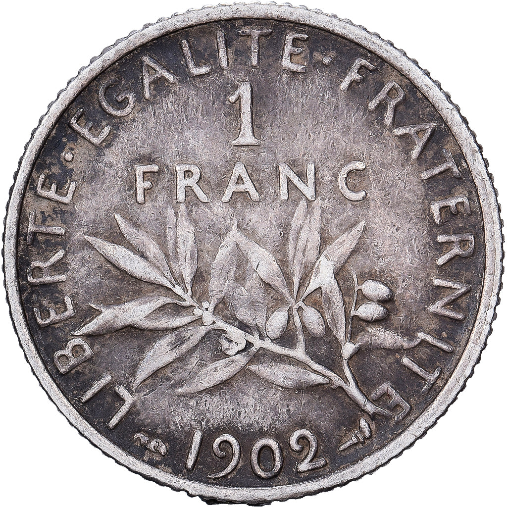 Francia, Franc, Semeuse, 1902, Paris, Plata, BC+, KM:844.1
