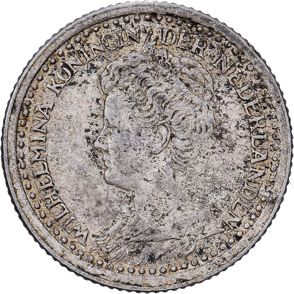 Nederland, Wilhelmina I, 10 Cents, 1919, Utrecht, Zilver, ZF, KM:145