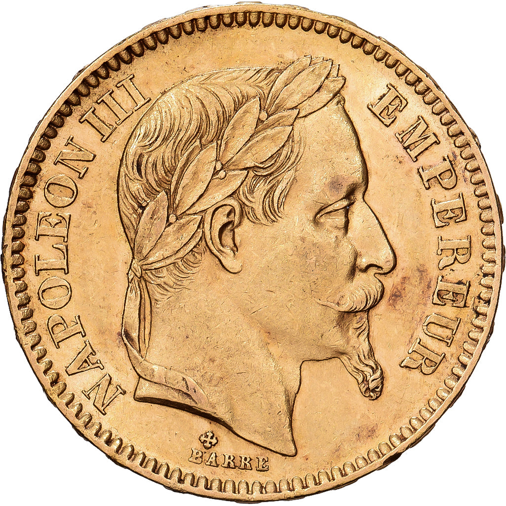 Francja, Napoleon III, 20 Francs, Napoléon III, 1866, Strasbourg, Złoto