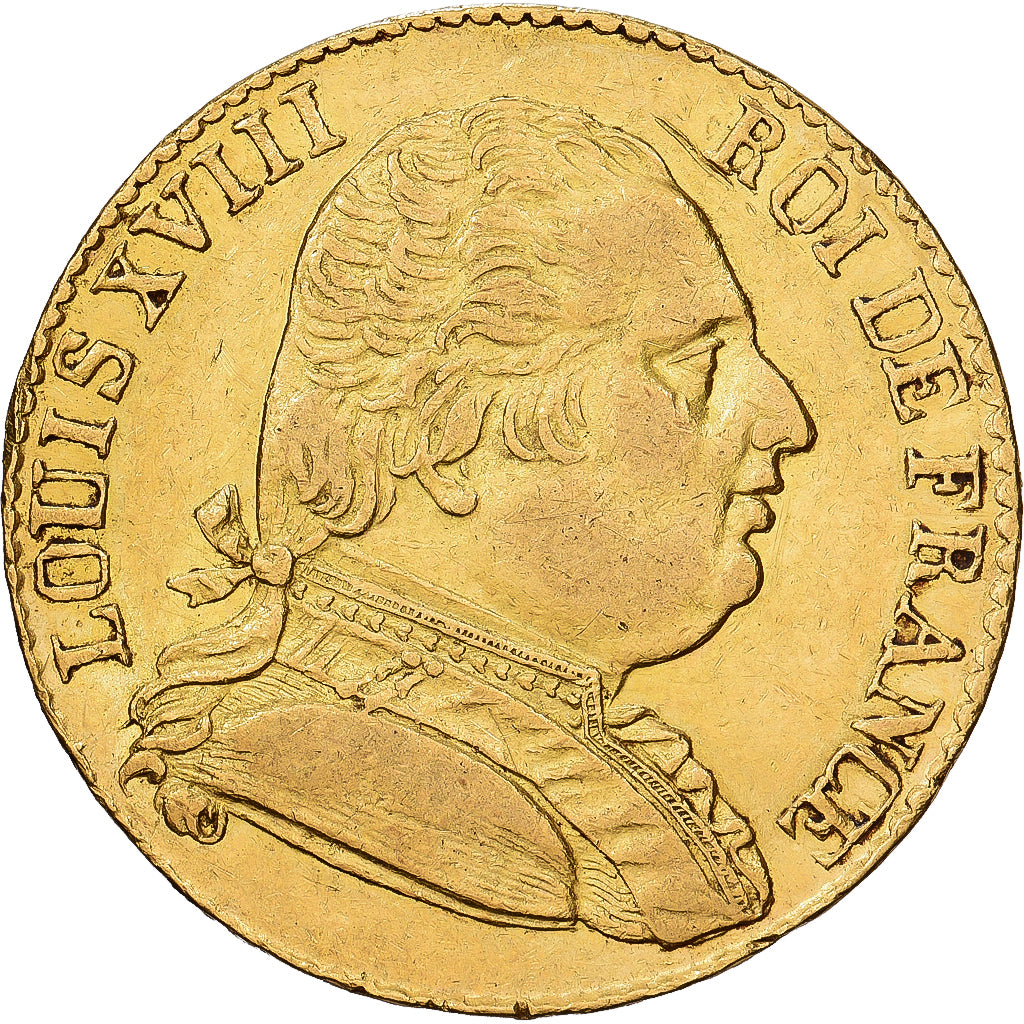 Francja, 20 Francs, 1815, London, Złoto, EF(40-45), KM:1