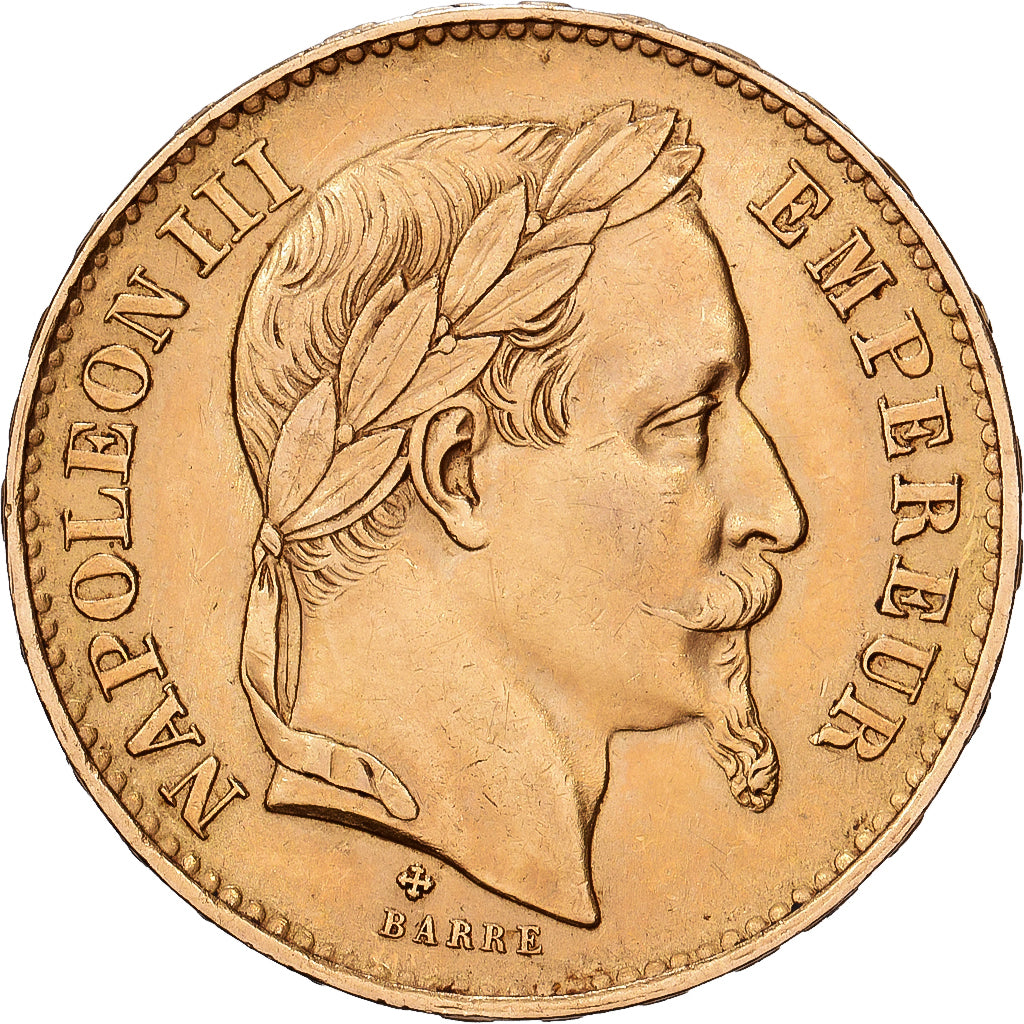 Francja, Napoleon III, 20 Francs, Napoléon III, 1868, Strasbourg, Złoto