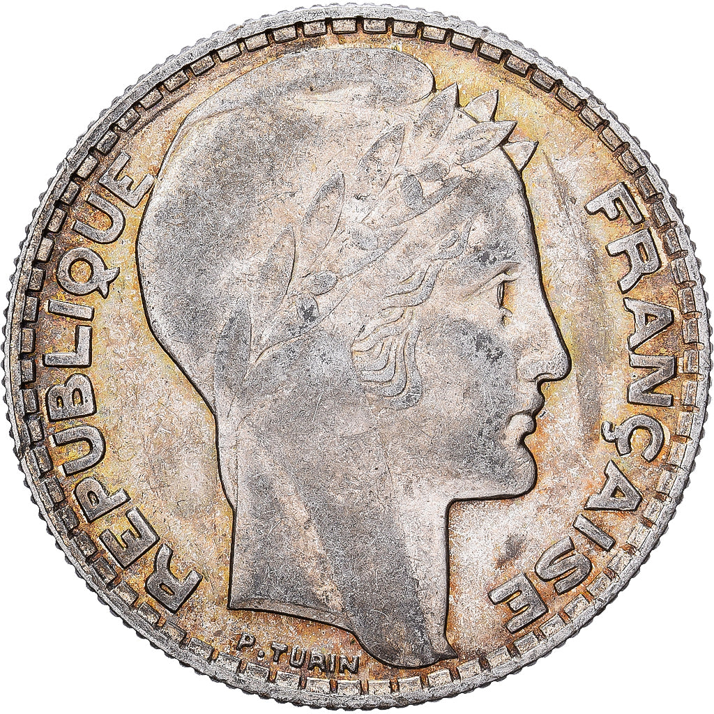 Francja, 10 Francs, Turin, 1932, Paris, Srebro, AU(55-58), KM:878