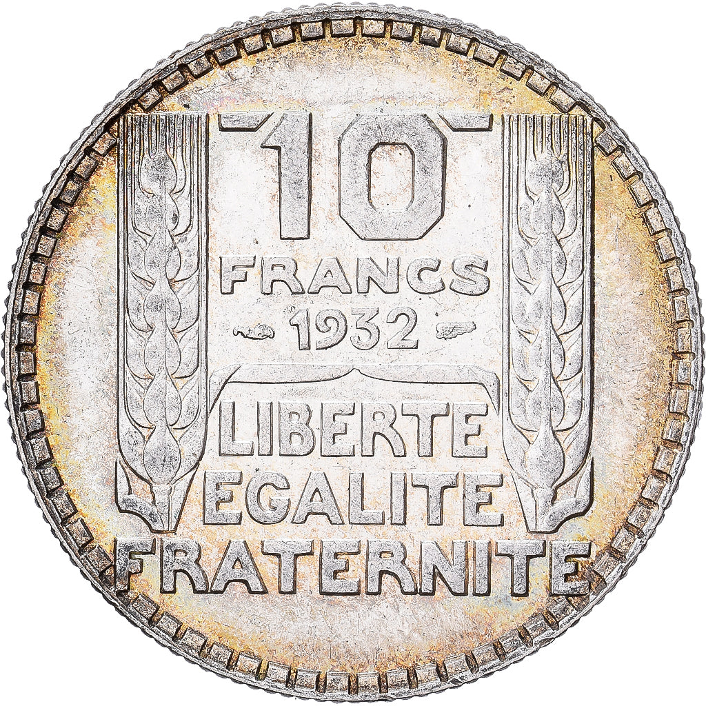 Francja, 10 Francs, Turin, 1932, Paris, Srebro, AU(55-58), KM:878