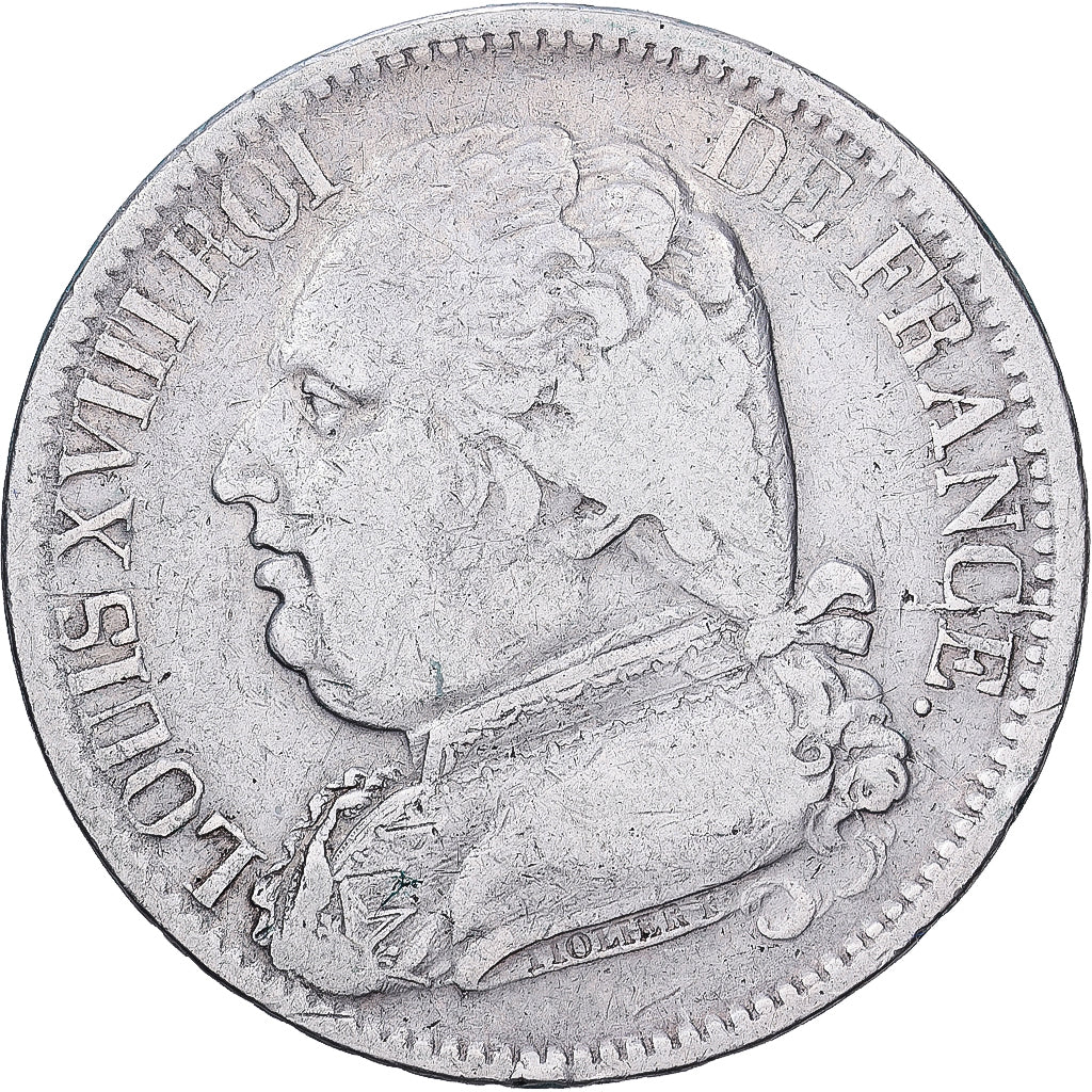 Frankreich, Louis XVIII, 5 Francs, Louis XVIII, 1814, Perpignan, Silber, S