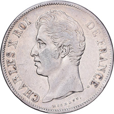 Francia, 5 Francs, Charles X, 1828, Lyon, Argento, BB, KM:728.4