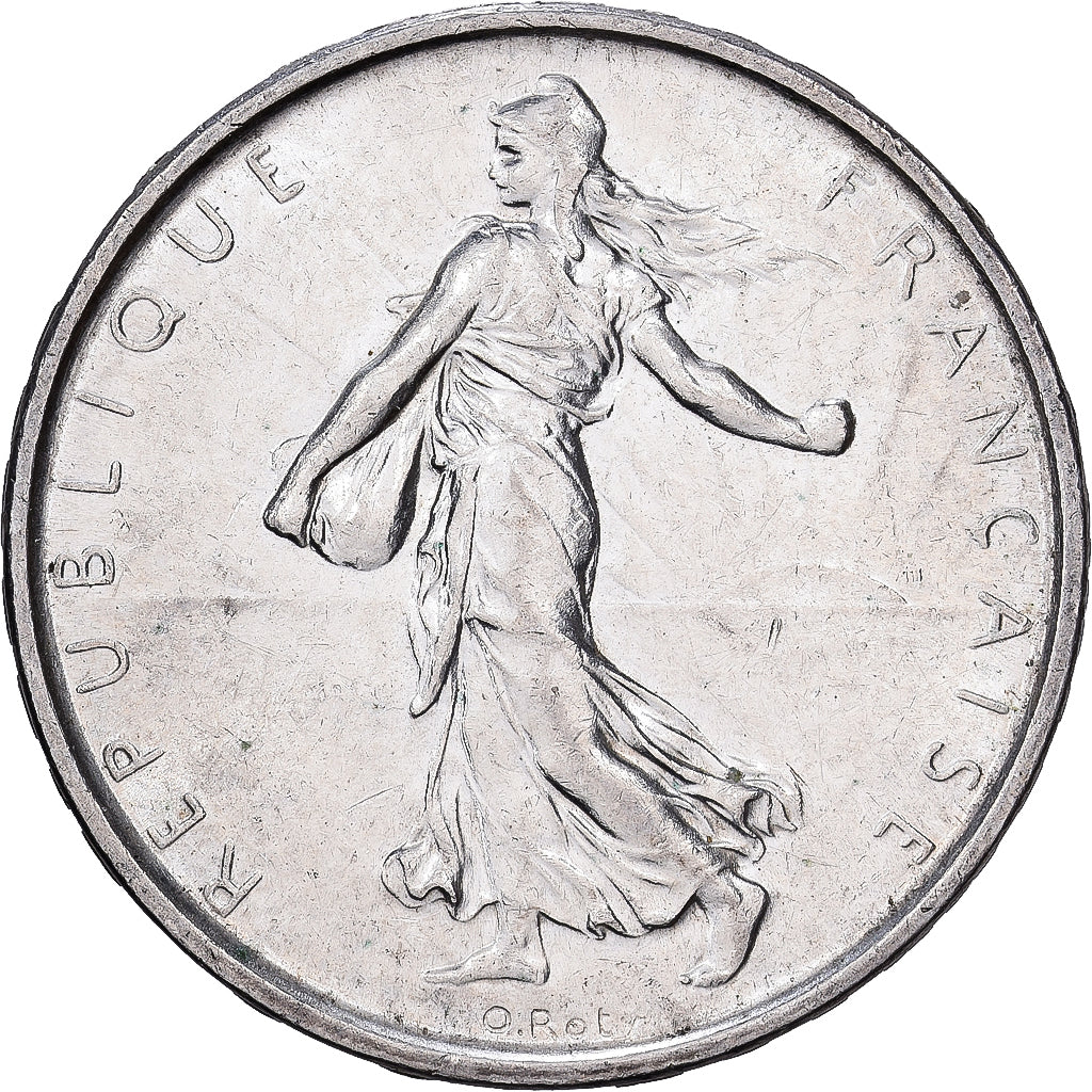 Frankrijk, 5 Francs, Semeuse, 1962, Zilver, PR, KM:926
