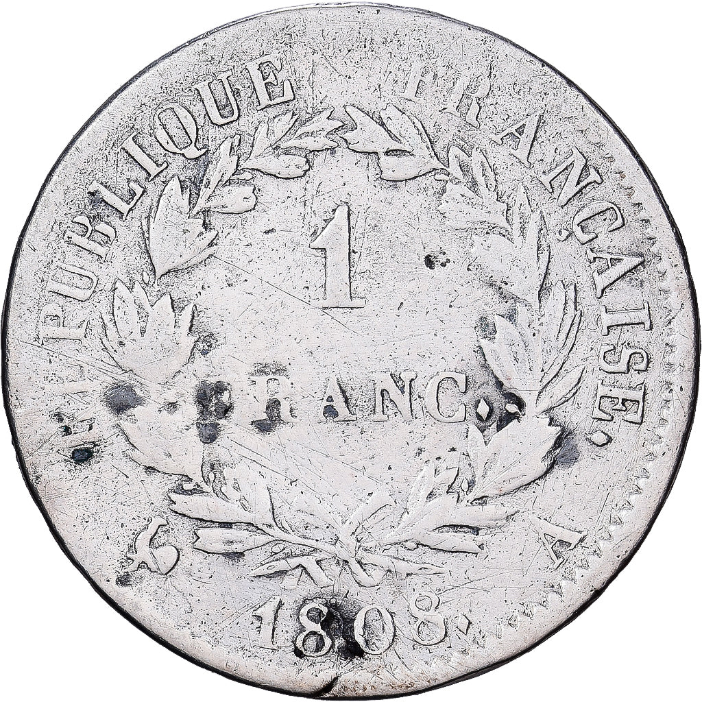 France, Franc, Napoléon I, 1808, Paris, Silver, F(12-15), KM:682.1
