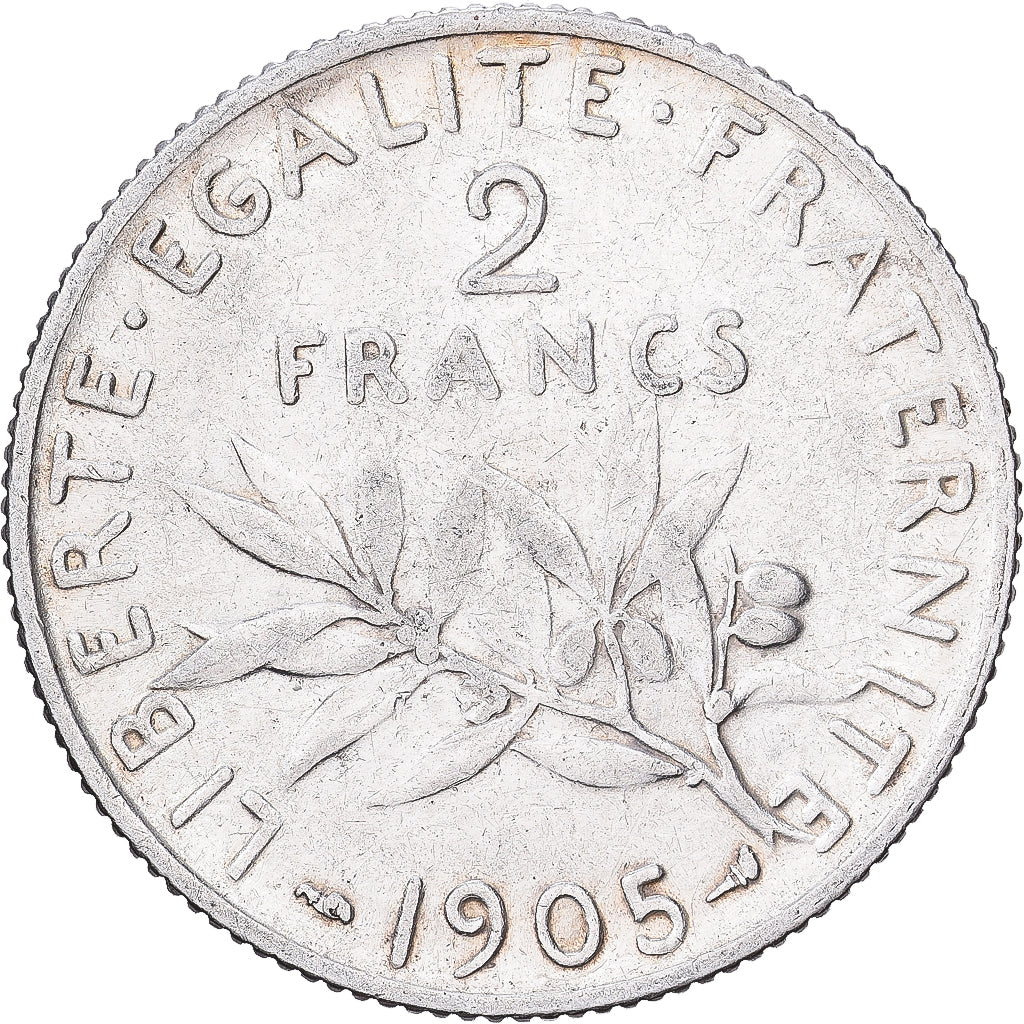 Frankrijk, 2 Francs, Semeuse, 1905, Paris, Zilver, ZF, KM:845.1