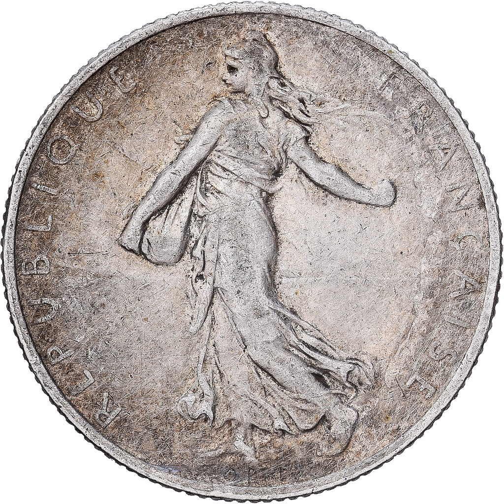 Frankrijk, 2 Francs, Semeuse, 1909, Paris, Zilver, ZF, KM:845.1