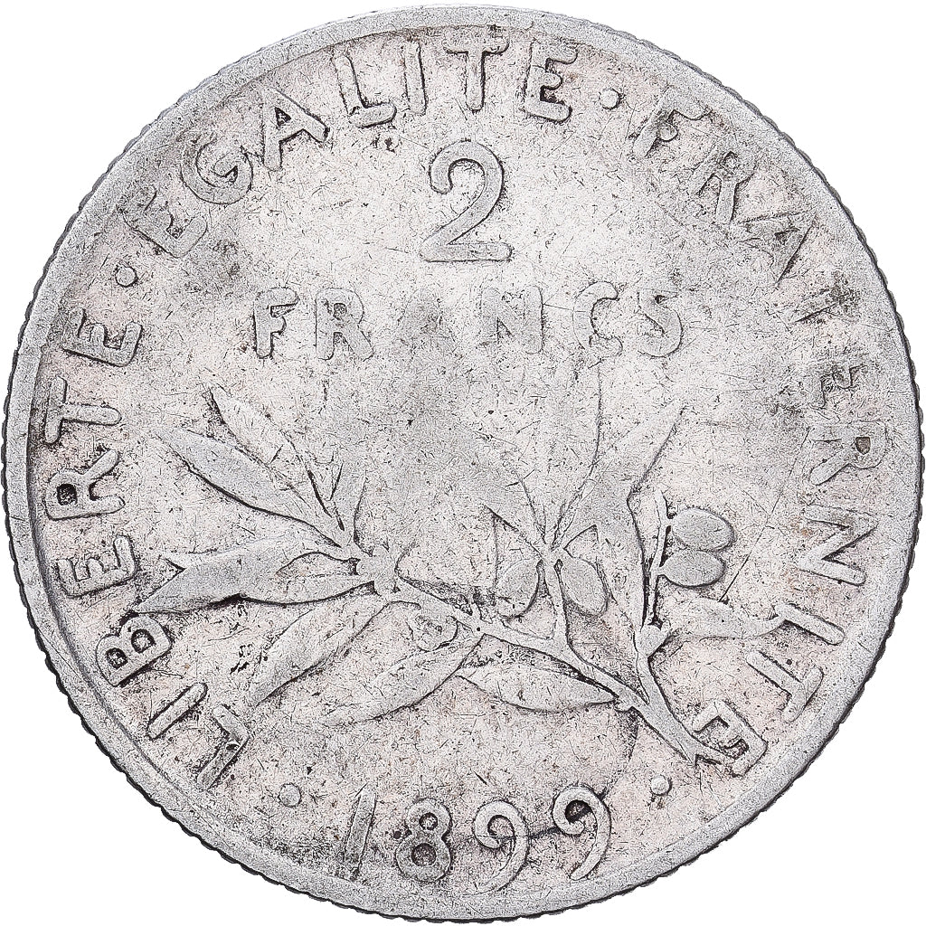 Frankrijk, 2 Francs, Semeuse, 1899, Paris, Zilver, FR+, KM:845.1