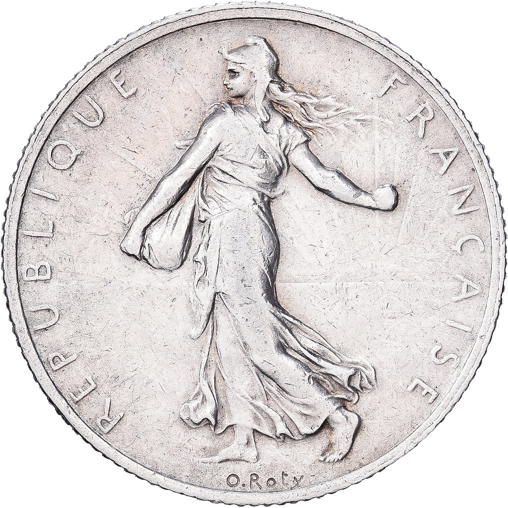 Frankrijk, 2 Francs, Semeuse, 1913, Paris, Zilver, ZF, KM:845.1