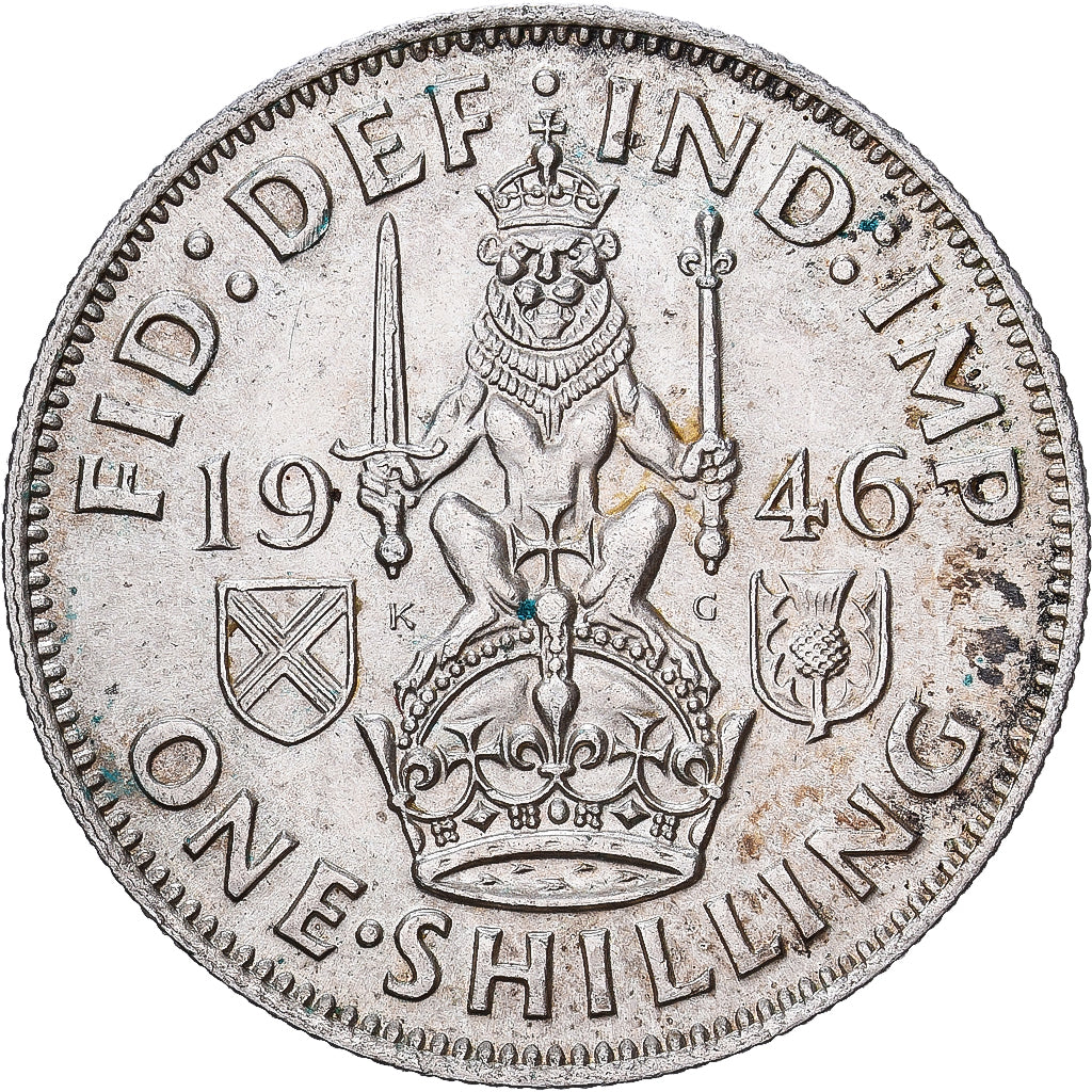 Groot Bretagne, George VI, Shilling, 1946, Zilver, PR+, KM:854