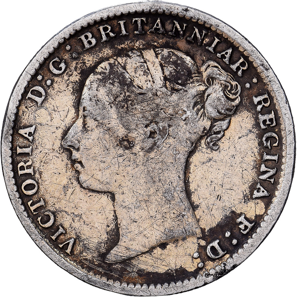 Groot Bretagne, Victoria, 3 Pence, 1883, Zilver, FR, KM:730