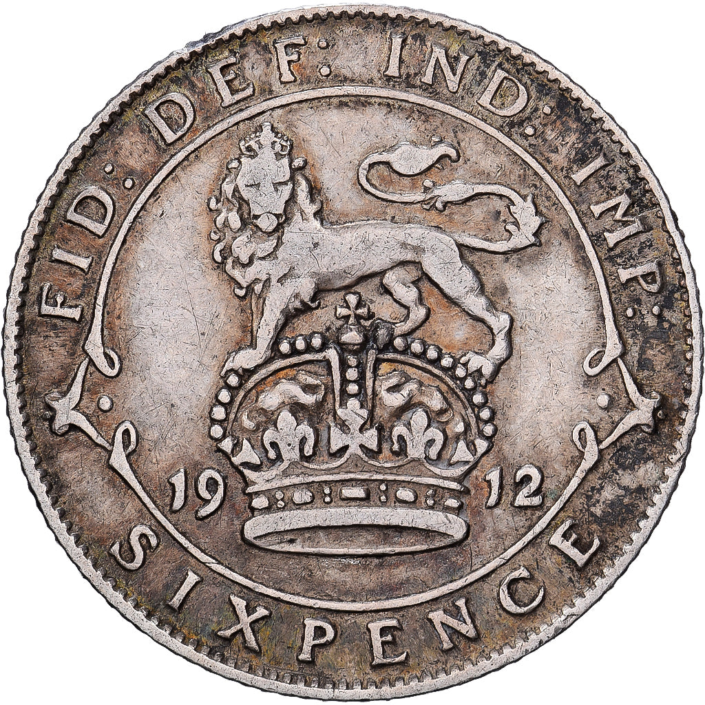 Groot Bretagne, George V, 6 Pence, 1912, Zilver, FR, KM:815