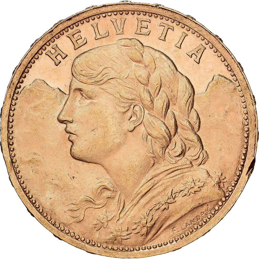 Szwajcaria, 20 Francs, 1898, Bern, Złoto, AU(55-58), KM:35.1