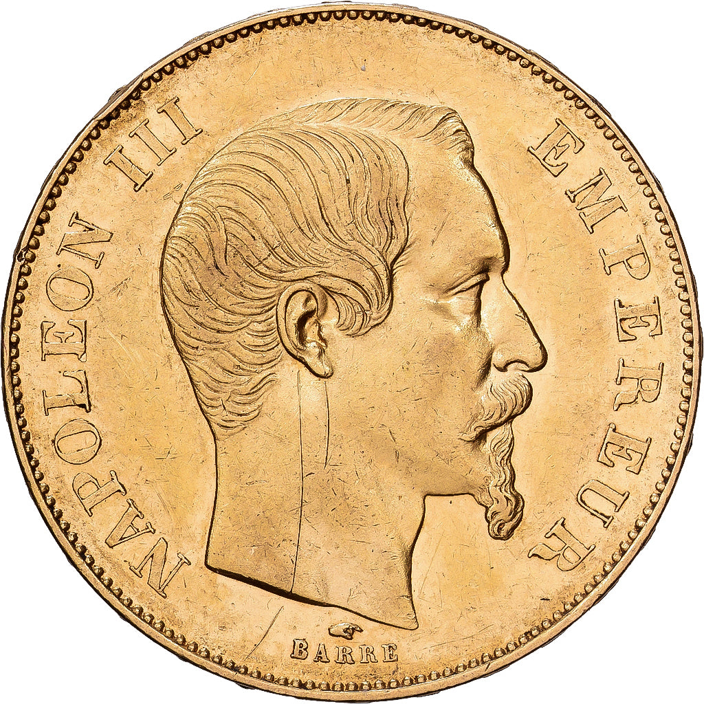 Francja, Napoleon III, 50 Francs, Napoléon III, 1856, Paris, Złoto, AU(55-58)