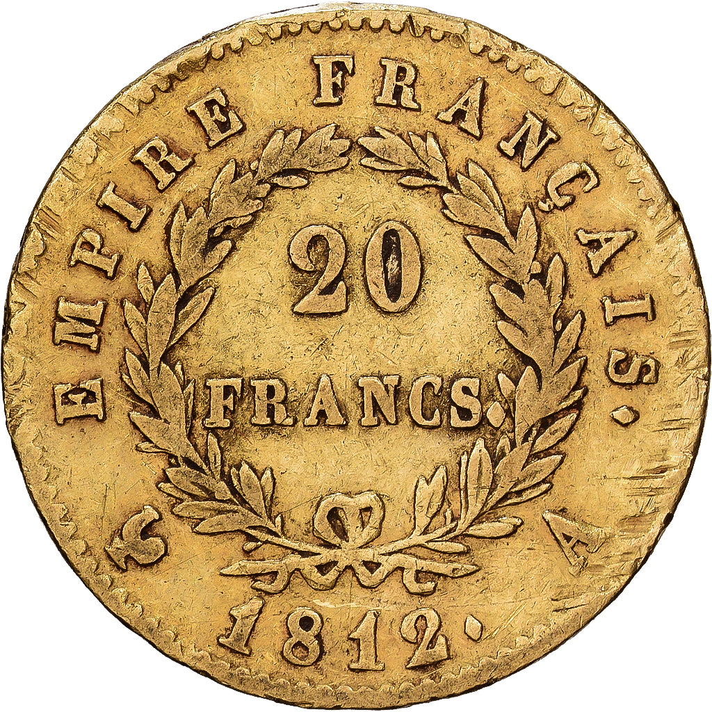 Frankreich, 20 Francs, Napoléon I, 1812, Paris, Gold, S, KM:695.1