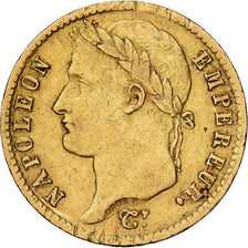 Francia, 20 Francs, Napoléon I, 1814, Paris, Oro, BC+, KM:695.1