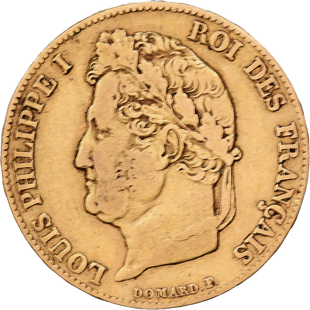 Francja, 20 Francs, Louis-Philippe, 1839, Paris, Złoto, VF(30-35), KM:750.1