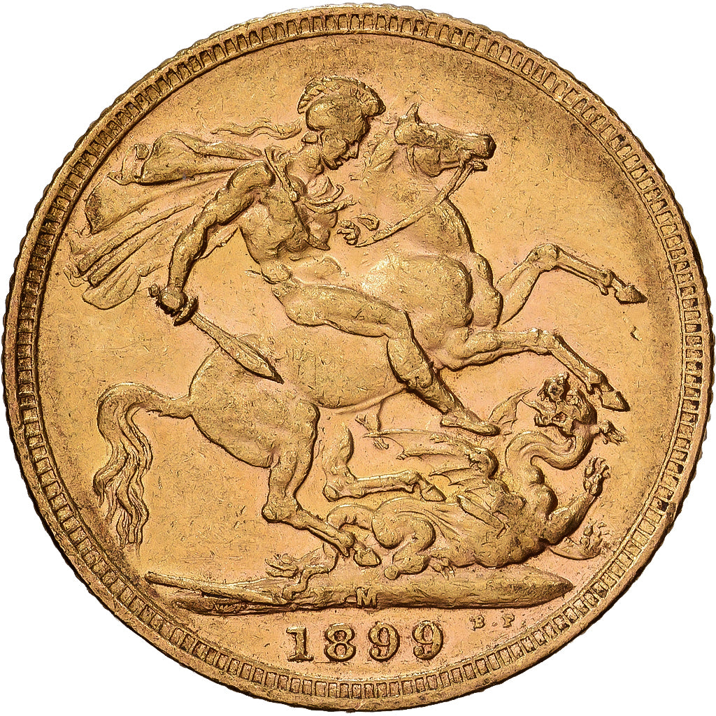 Australia, Victoria, Sovereign, 1899, Złoto, AU(50-53), KM:785