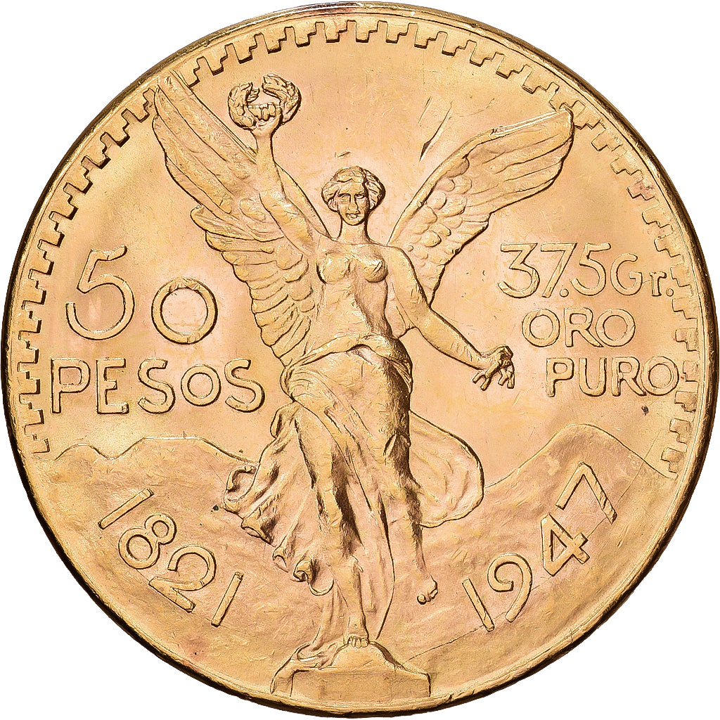 Mexico, 50 Pesos, 1947, Złoto, AU(50-53), KM:482