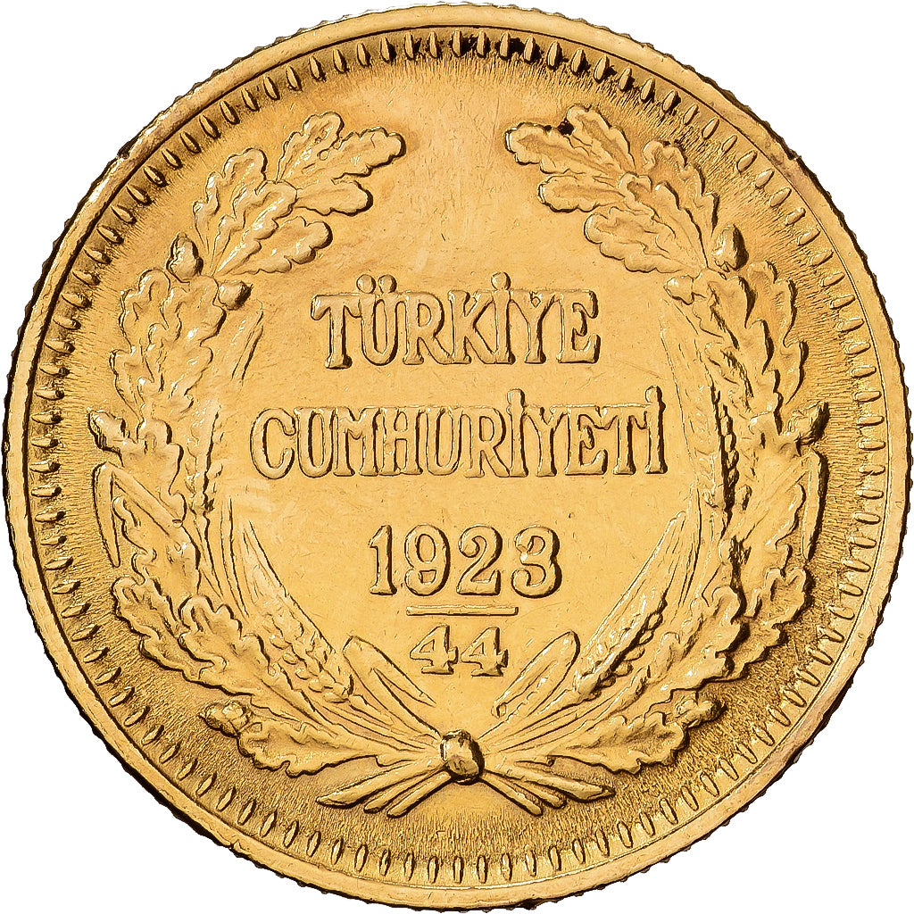 Turcja, 100 Kurush, Undated (1967), Złoto, VF(30-35), KM:855