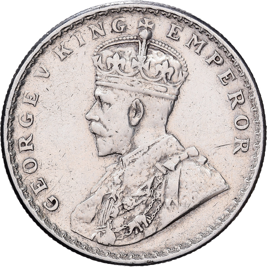 India, George V, Rupee, 1919, Zilver, ZF, KM:524