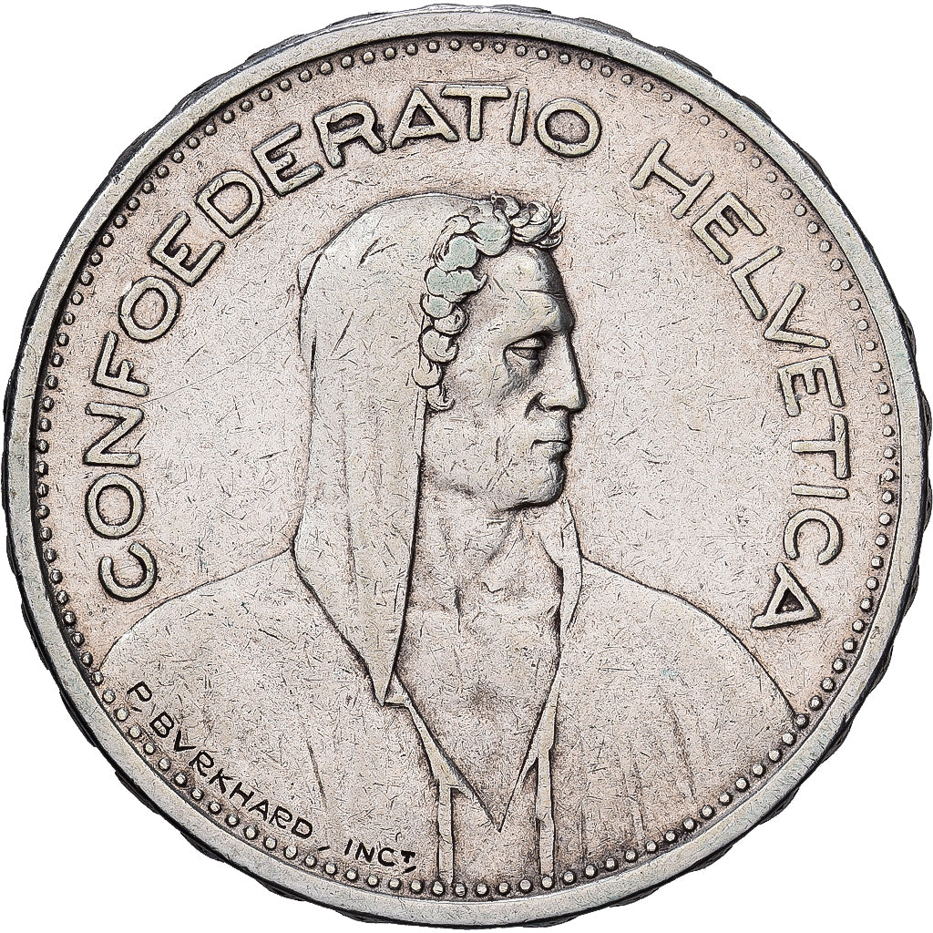 Zwitserland, 5 Francs, 1932, Bern, Zilver, FR+, KM:40
