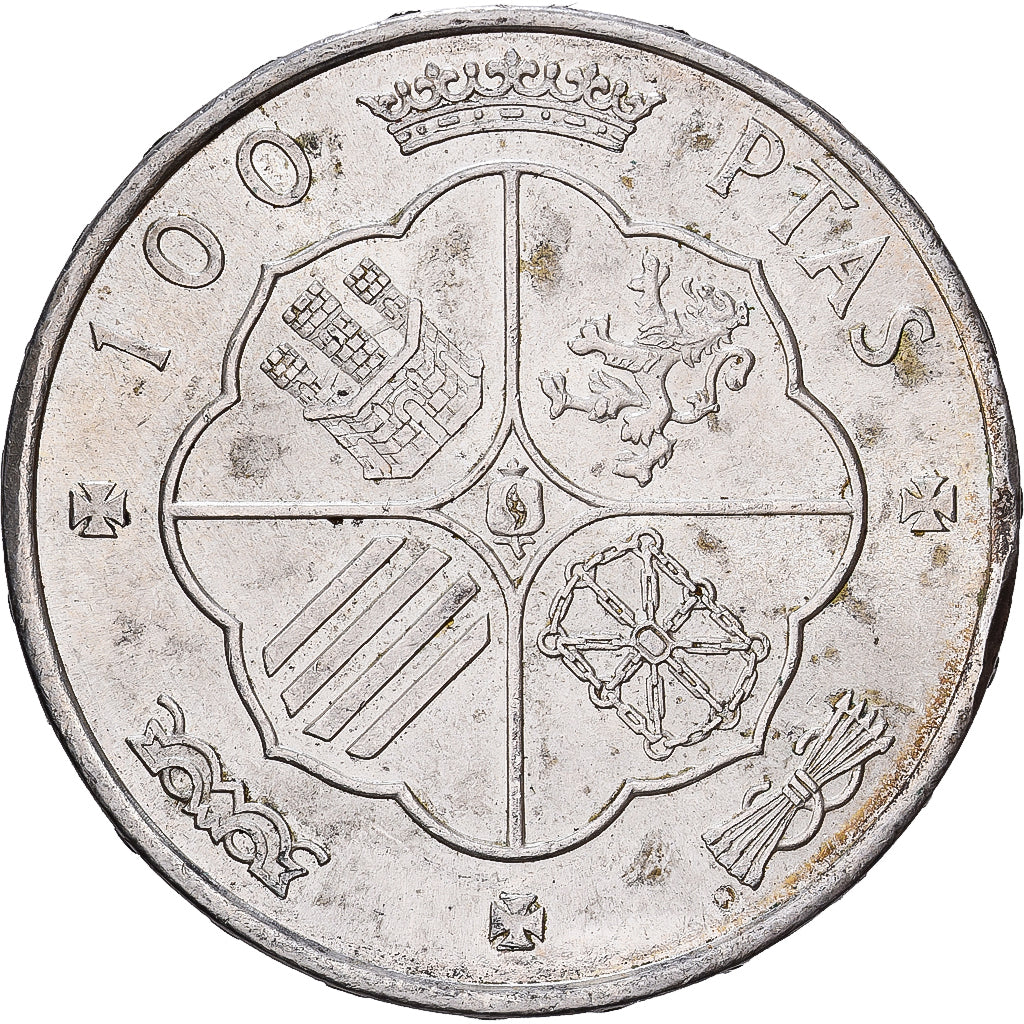 Hiszpania, Caudillo and regent, 100 Pesetas, 1966 (68), Srebro, AU(55-58)