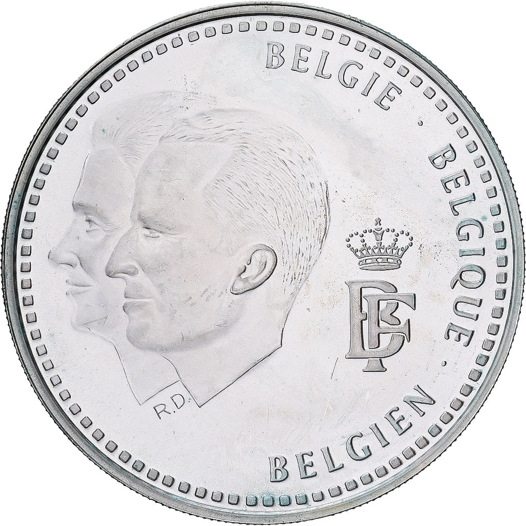 Belgia, 250 Francs, 250 Frank, 1996, Srebro, MS(60-62), KM:202