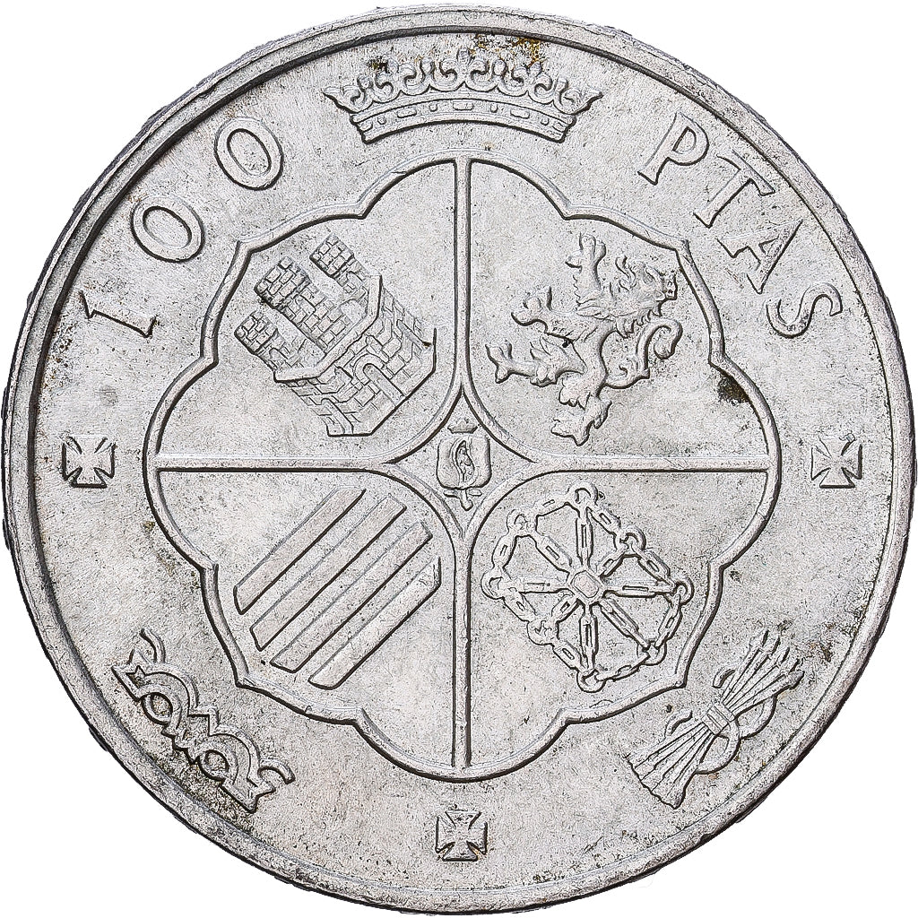 Hiszpania, Caudillo and regent, 100 Pesetas, 1966 (67), Srebro, VF(30-35)