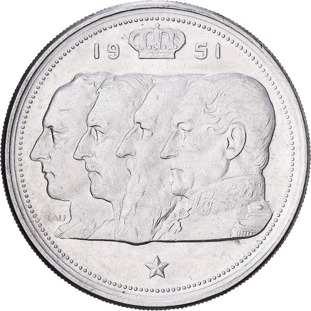 Belgium, 100 Francs, 100 Frank, 1951, Silver, EF(40-45), KM:139.1