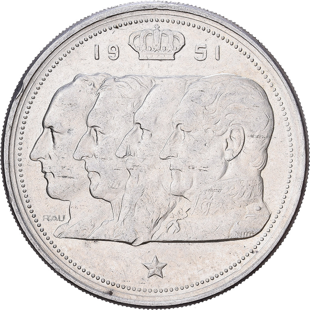 Belgium, 100 Francs, 100 Frank, 1951, Silver, AU(50-53), KM:139.1