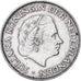Países Bajos, Juliana, 2-1/2 Gulden, 1961, Plata, BC+, KM:185