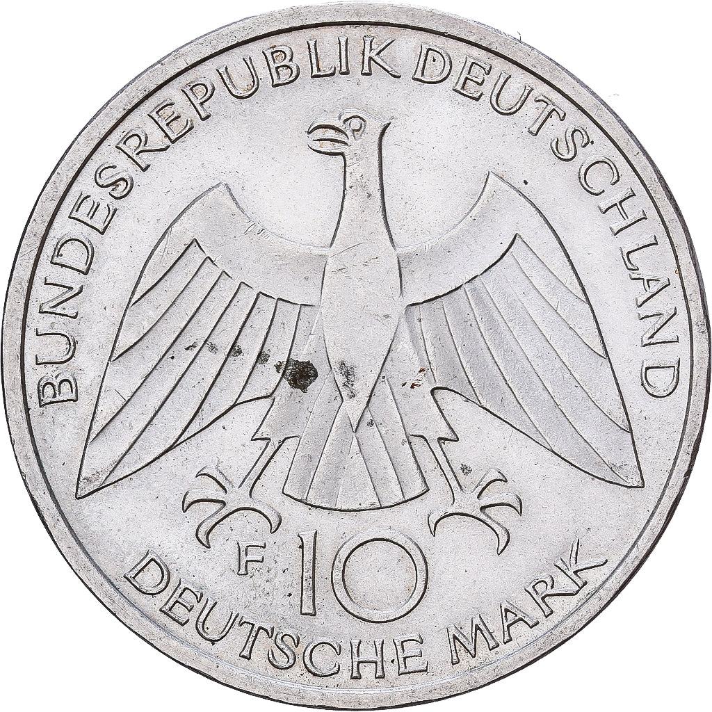Federal Republic of Germany, 10 Mark, 1972, Stuttgart, Silver, AU(55-58), KM:131