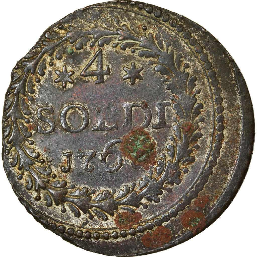 Moneda, Estados italianos, CORSICA, General Pasquale Paoli, 4 Soldi, 1767