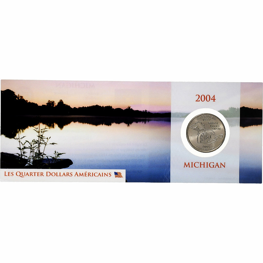Stati Uniti, quarter dollar, Michigan, 2004, Philadelphia, Rame-nichel, FDC