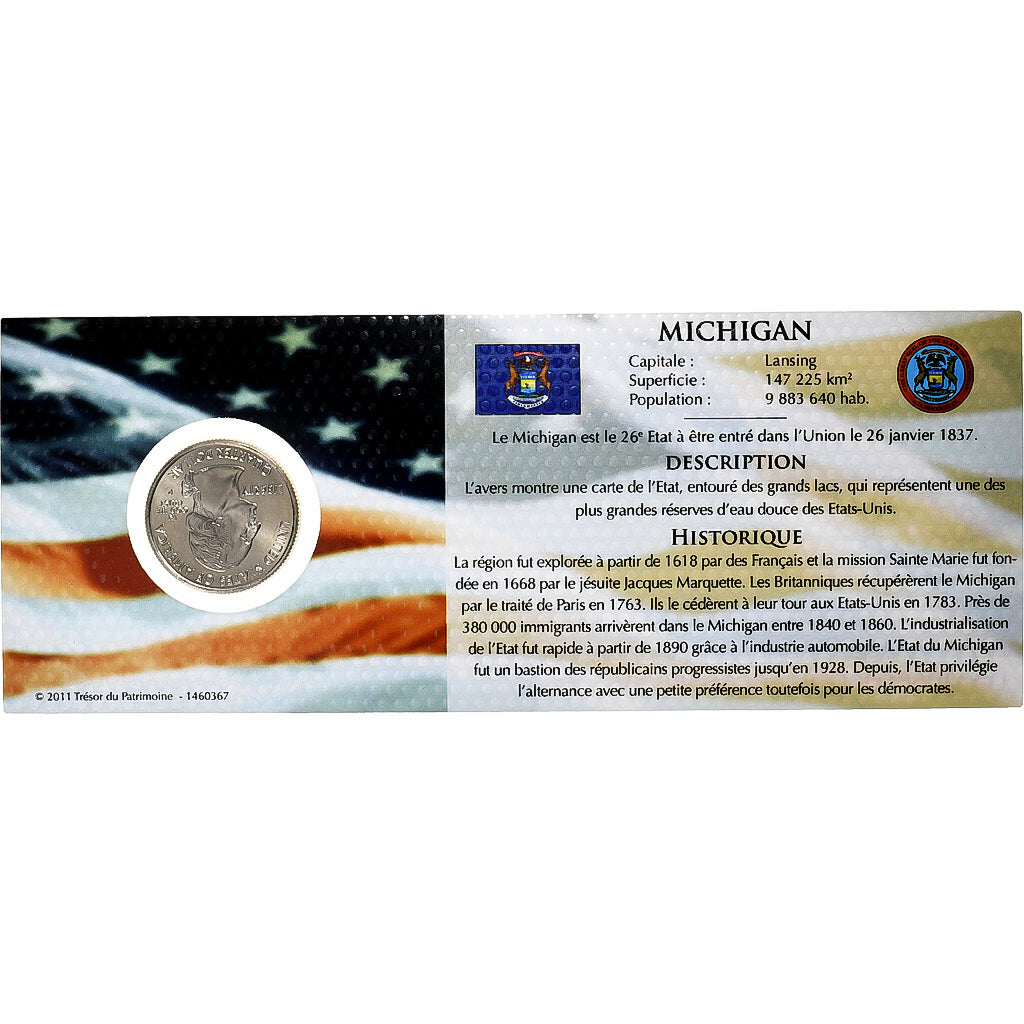 Stati Uniti, quarter dollar, Michigan, 2004, Philadelphia, Rame-nichel, FDC